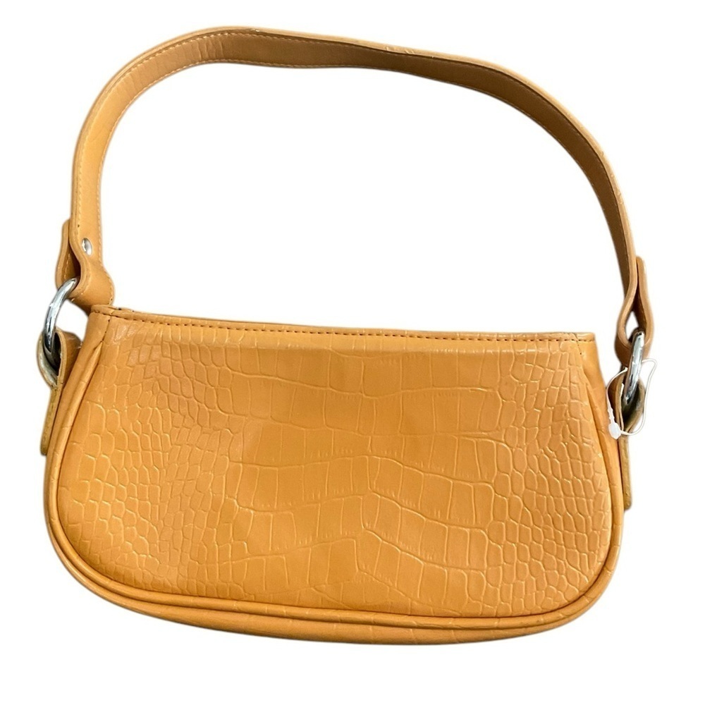 ASOS Croc-Embossed Orange Shoulder Bag